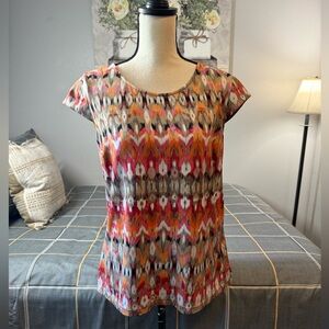 ♥️Roz & Ali Multicolor Abstract Blouse Size Medium